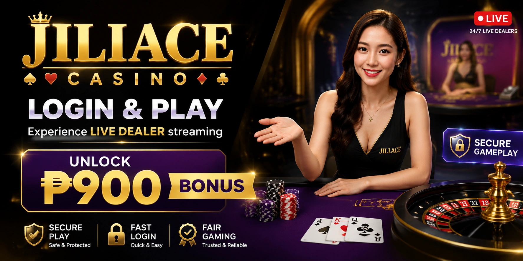 Live game show presentation on a casino lobby screen