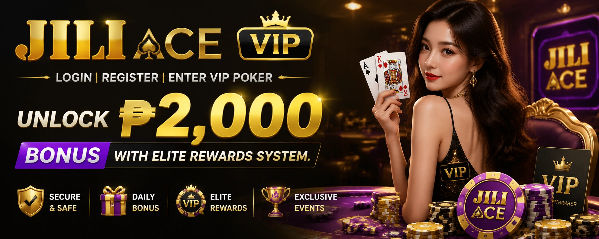 Online poker table and cards on the Jili Ace poker category page