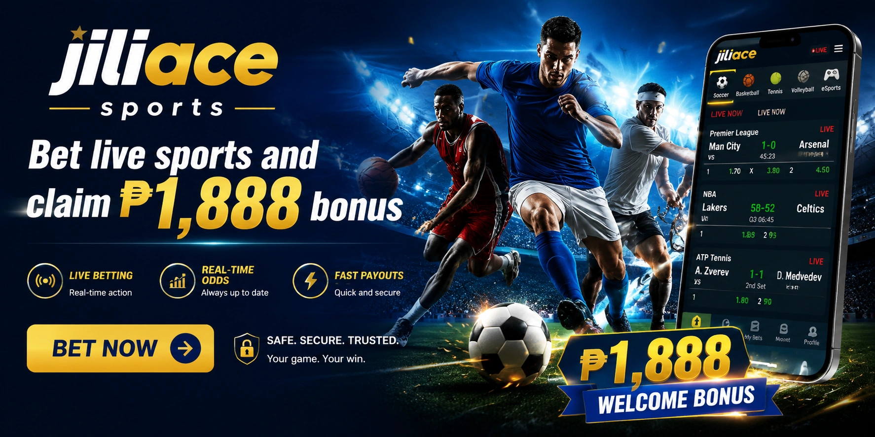 Sports categories display for basketball football and esports markets